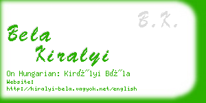 bela kiralyi business card